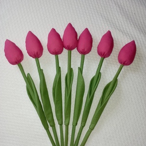 Textil tulipánok - otthon & életmód - dekoráció - asztal és polc dekoráció - asztaldísz - Meska.hu