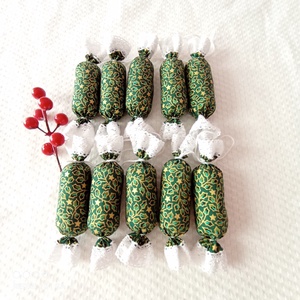 Textil szaloncukor , Karácsony, Karácsonyi lakásdekoráció, Karácsonyfadíszek, , MESKA