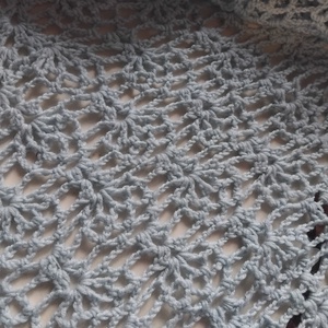 Balatoni szél- Nagyméretű kézzel horgolt merino kendő  - ruha & divat - sál, sapka, kendő - vállkendő - Meska.hu