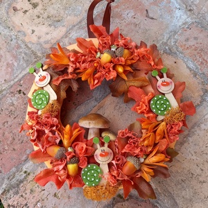  Őszi kopogtató , Otthon & Életmód, Dekoráció, Ajtó- és ablak dekoráció, Ajtódísz & Kopogtató, Virágkötés, MESKA