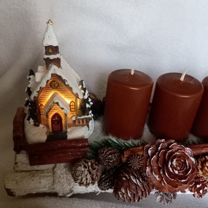 Adventi asztaldísz  - karácsony - karácsonyi lakásdekoráció - ünnepi asztaldekoráció - Meska.hu