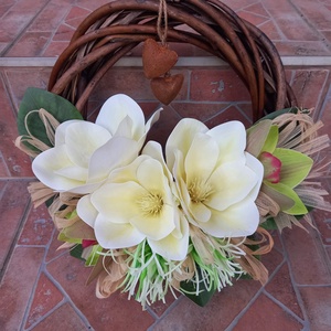 Magnóliás ajtódísz  - otthon & életmód - dekoráció - ajtó- és ablak dekoráció - ajtódísz & kopogtató - Meska.hu