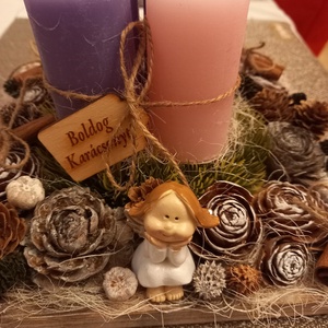 Adventi  asztaldísz  - karácsony - karácsonyi lakásdekoráció - ünnepi asztaldekoráció - Meska.hu