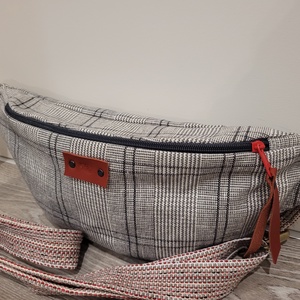 Szürke nagy méretű övtáska dizájn .Unisex Testtáska, válltáska, szövet táska, kockás táska, vállon átvethető táska, Táska & Tok, Kézitáska & válltáska, Vállon átvethető táska, Varrás, MESKA