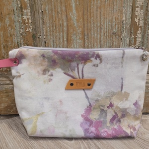 Pasztell virágos neszesszer, valódi bőr pánttal, Pedagógus napra, évzáróra, ballagásra, diplomára. - Meska.hu