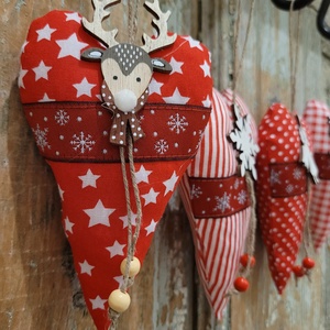 Karácsonyi dísz lakásdekoráció vászon függők, illatos vászonszivek, egyedi kézműves termék - karácsony - karácsonyi lakásdekoráció - karácsonyfadíszek - Meska.hu