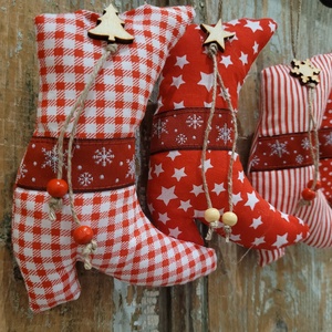 Karácsonyi dísz lakásdekoráció vászon függők, illatos vászoncsizmák, egyedi kézműves termék, Karácsony, Karácsonyi lakásdekoráció, Karácsonyfadíszek, Varrás, MESKA