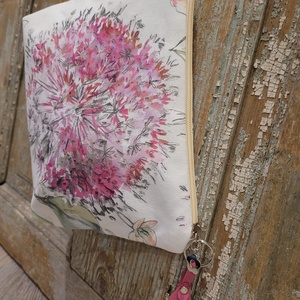 Pasztell virágos neszesszer, valódi bőr pánttal, Pedagógus napra, évzáróra, ballagásra, diplomára. - táska & tok - neszesszer - Meska.hu