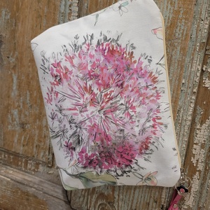 Pasztell virágos neszesszer, valódi bőr pánttal, Pedagógus napra, évzáróra, ballagásra, diplomára. - táska & tok - neszesszer - Meska.hu