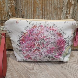 Pasztell virágos neszesszer, valódi bőr pánttal, Pedagógus napra, évzáróra, ballagásra, diplomára., Táska & Tok, Neszesszer, Varrás, MESKA