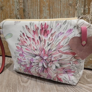 Pasztell virágos neszesszer, valódi bőr pánttal, Pedagógus napra, évzáróra, ballagásra, diplomára. - Meska.hu