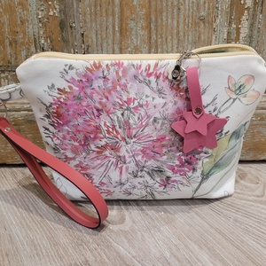 Pasztell virágos neszesszer, valódi bőr pánttal, Pedagógus napra, évzáróra, ballagásra, diplomára. - Meska.hu