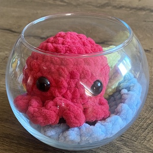 Mini gondozás mentes akvárium szettek horgolt tengeri állatokkal , Otthon & Életmód, Dekoráció, Dísztárgy, Horgolás, MESKA