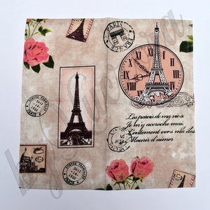 Textil zsebkendő szett, öko zsebkendő szett - Párizs, Eiffel-torony, romantika -  - Meska.hu
