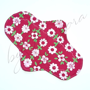 22 cm-es mosható női betét, intim betét, menstruációs betét - ciklámen virágos - Meska.hu