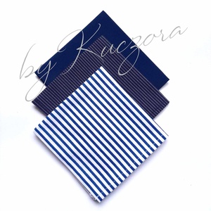 Textil zsebkendő szett, öko zsebkendő szett - kék, fehér, csíkos - Meska.hu