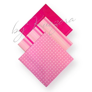 Textil zsebkendő szett, öko zsebkendő szett - rózsaszín kockás, csíkos  M méret, Szépségápolás, Textil zsebkendő, Varrás, MESKA