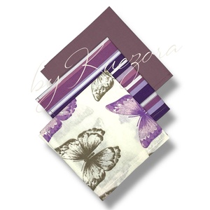 Textil zsebkendő szett, öko zsebkendő szett - lila, pillangós, lepkés - S méret, Szépségápolás, Textil zsebkendő, Varrás, MESKA