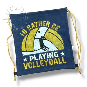 Tornazsák  sportos, egyedi mintával - Id Rather Be Playing Volleyball - Meska.hu