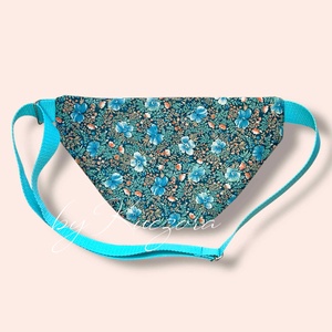Virágmintás övtáska / crossbody táska  türkiz - táska & tok - övtáska - Meska.hu