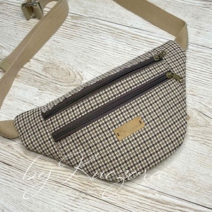 Barna pepita mintás övtáska / crossbody  elegán, Táska & Tok, Övtáska, Varrás, MESKA