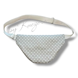 Szürke-fehér pöttyös övtáska / crossbody - táska & tok - övtáska - Meska.hu