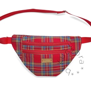 Piros kockás övtáska / crossbody táska - táska & tok - övtáska - Meska.hu