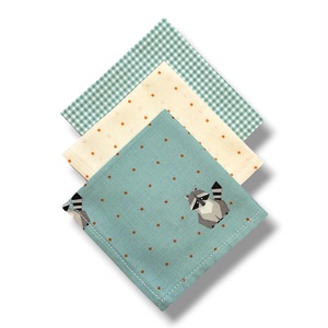 Textil zsebkendő szett, öko zsebkendő szett - mosómedve, türkiz, pöttyös - S méret - Meska.hu
