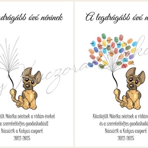 Ujjlenyomat emléklap - Óvodai búcsúajándék, ajándék óvónéninek ballagásra - Kutya, kutyás - művészet - grafika & illusztráció - digitális - Meska.hu