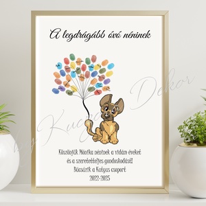 Ujjlenyomat emléklap - Óvodai búcsúajándék, ajándék óvónéninek ballagásra - Kutya, kutyás - művészet - grafika & illusztráció - digitális - Meska.hu