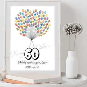 Születésnapi ujjlenyomat vendégkönyv, emléklap - Meska.hu