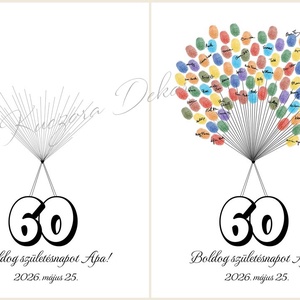 Születésnapi ujjlenyomat vendégkönyv, emléklap - művészet - grafika & illusztráció - digitális - Meska.hu