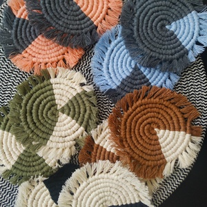 Kézzel készült makramé poháralátétek - otthon & életmód - konyhafelszerelés, tálalás - tálalás - tányér- és poháralátét - Meska.hu