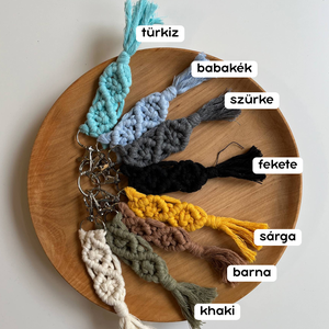 Makramé kulcstartó � 16 cm - táska & tok - kulcstartó & táskadísz - kulcstartó - Meska.hu