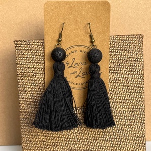 Makramé fülbevaló gyöngyökkel � újrahasznosított pamutból, Ékszer, Fülbevaló, Rojtos fülbevaló, Csomózás, MESKA