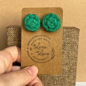 Makramé nyári fülbevaló  � újrahasznosított pamutból - ékszer - fülbevaló - pötty fülbevaló - Meska.hu