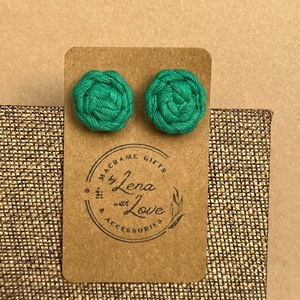 Makramé nyári fülbevaló  � újrahasznosított pamutból - ékszer - fülbevaló - pötty fülbevaló - Meska.hu