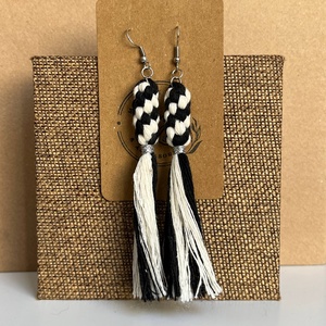 Makramé nyári fülbevaló  � újrahasznosított pamutból - Meska.hu