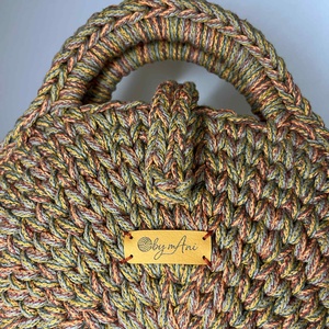 Horgolt kerek kézi/váll táska - táska & tok - kézitáska & válltáska - vállon átvethető táska - Meska.hu