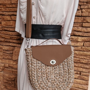 horgolt női táska - táska & tok - kézitáska & válltáska - válltáska - Meska.hu