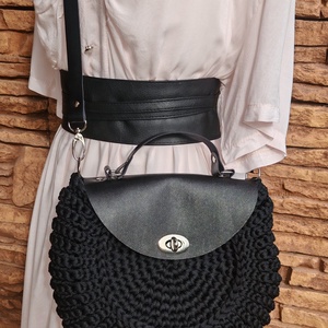 Horgolt női körtáska - táska & tok - kézitáska & válltáska - válltáska - Meska.hu