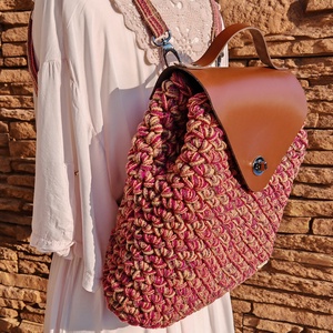 Horgolt női hátizsák - táska & tok - hátizsák - hátizsák - Meska.hu