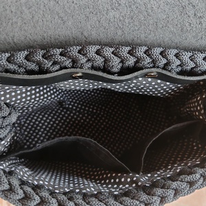 Fekete horgolt női táska - táska & tok - kézitáska & válltáska - válltáska - Meska.hu