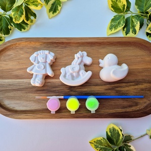 DIY Kreatív festőkészlet csomag Baba, hintaló, kacsa, Festhető gipszcsomag gyerekeknek, Lányos hálószoba, Kreatív  - Meska.hu