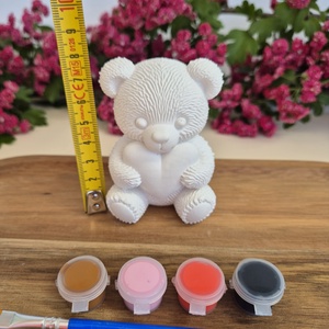 DIY kreatív festhető gipsz csomag Csupaszív mackó, Festhető figura, Maci szívvel, Kézműves foglalkozás, Kreatív játék - diy (csináld magad) - egységcsomag - Meska.hu