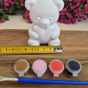 DIY kreatív festhető gipsz csomag Csupaszív mackó, Festhető figura, Maci szívvel, Kézműves foglalkozás, Kreatív játék - diy (csináld magad) - egységcsomag - Meska.hu