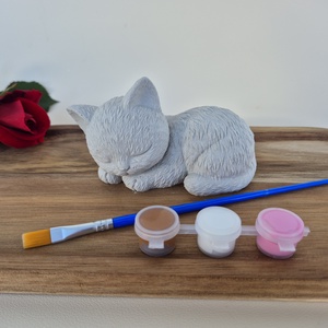 DIY Kreatív festhető gipsz 3D Cica csomag gyerekeknek, Születésnapi kreatív foglalkozás, Kézműves játék, Festés - Meska.hu