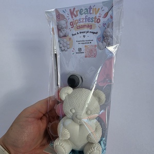 DIY kreatív festhető gipsz csomag Csupaszív mackó, Festhető figura, Maci szívvel, Kézműves foglalkozás, Kreatív játék - diy (csináld magad) - egységcsomag - Meska.hu