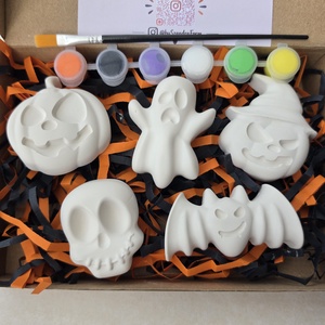 Halloween gipszfestő box - kreatív festőkészlet gyerekeknek - diy (csináld magad) - egységcsomag - Meska.hu
