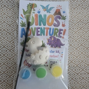 DIY Kreatív festhető gipsz Dinoszaurusz csomag gyerekeknek, Születésnapi kreatív foglalkozás, Kézműves játék, Festés - Meska.hu